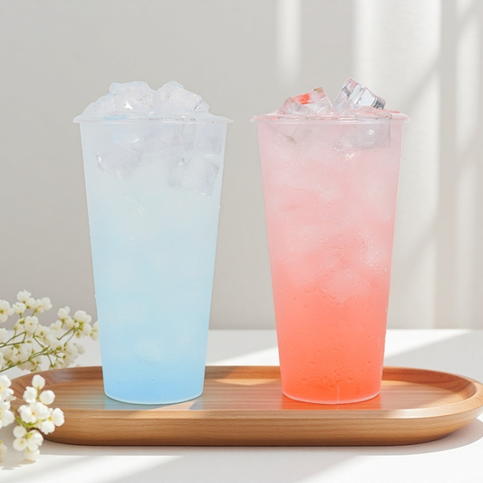 PP Injection Plastic Bubble Tea Cup Flat Buttom