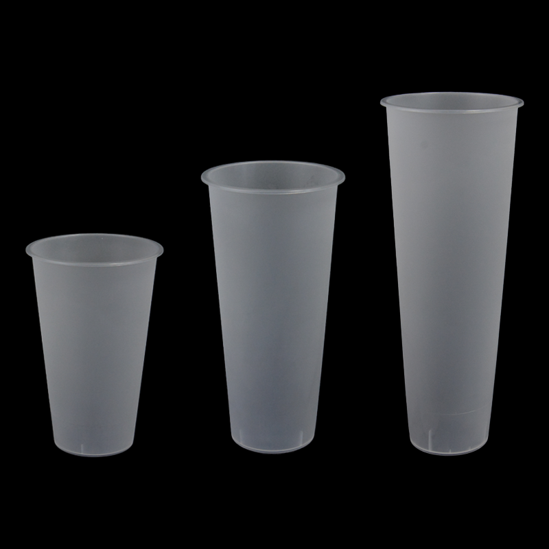 PP Injection Plastic Bubble Tea Cup Flat Buttom