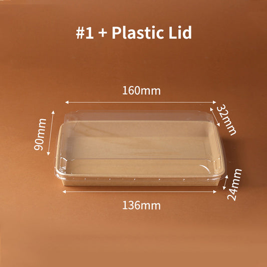 Disposable Kraft Paper Sushi Boxes Container with Clear Lids for Catering / Takeout