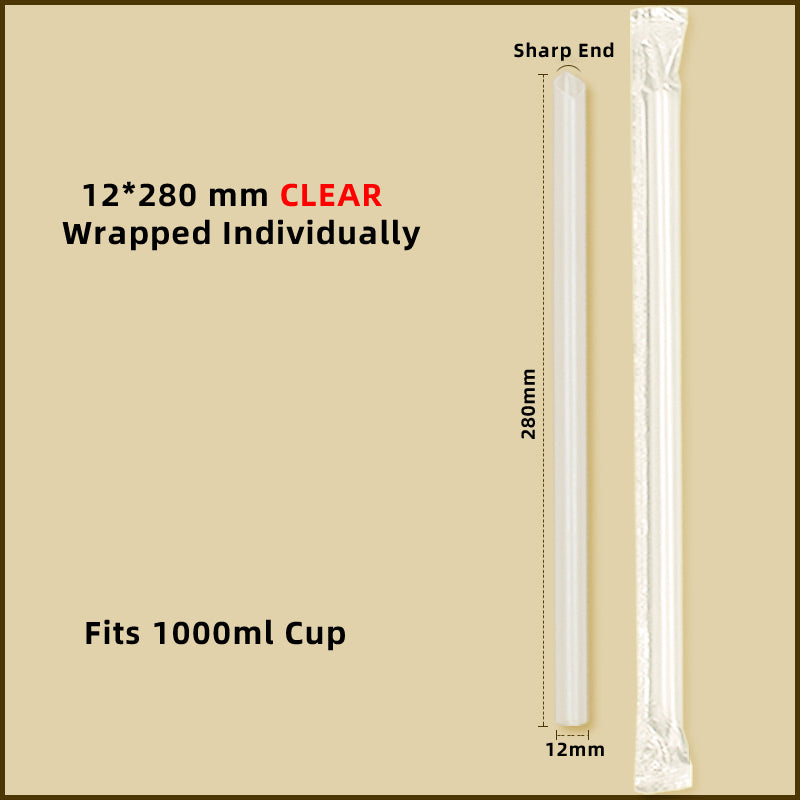 Plastic Straws Angled Tip