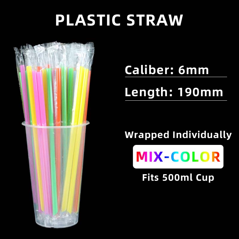 Plastic Straws Angled Tip