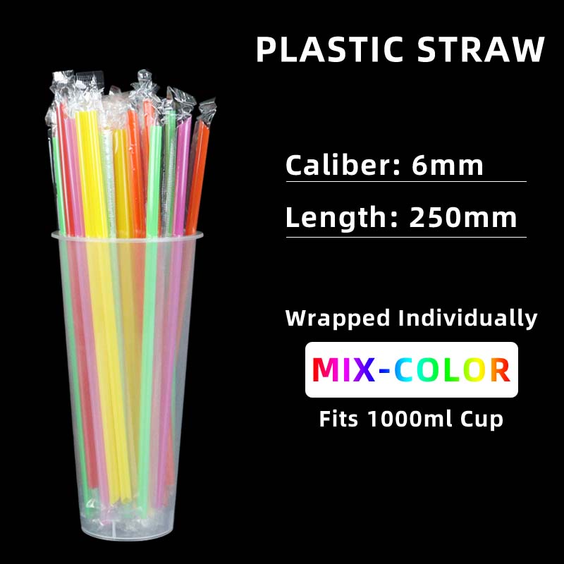 Plastic Straws Angled Tip