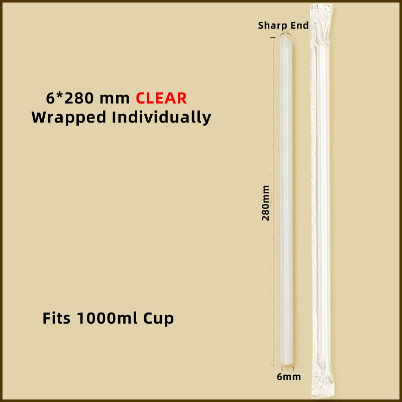 Plastic Straws Angled Tip