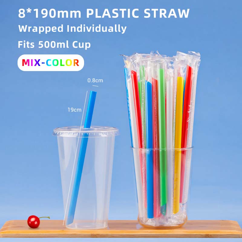 Plastic Straws Angled Tip