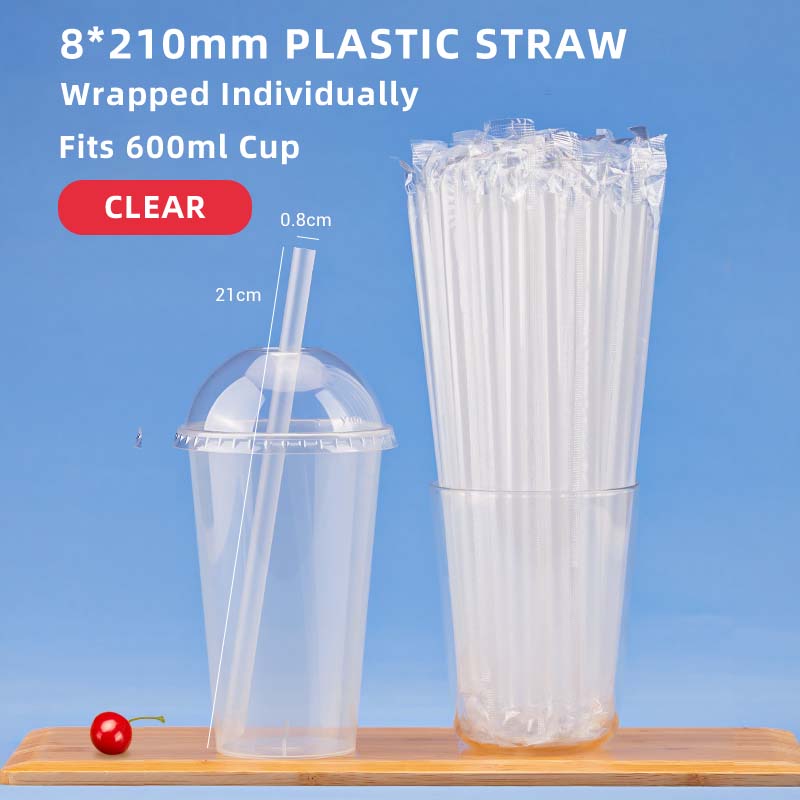 Plastic Straws Angled Tip
