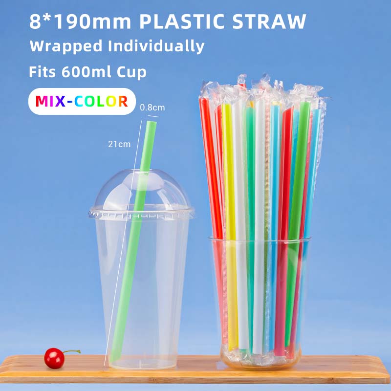 Plastic Straws Angled Tip