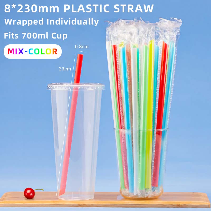 Plastic Straws Angled Tip