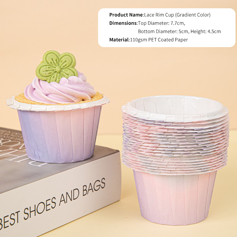 Custom Printed Rolled Rim Paper Baking Cups for Cupcakes & Muffins