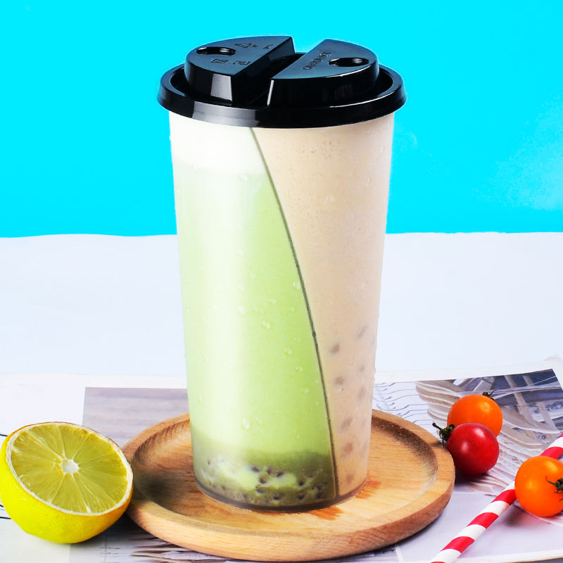 PP Injection Dubble-site Split Twins Lover Share Plastic Cup Bubble Tea Milktea Babo Cup