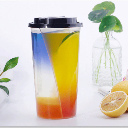 PP Injection Dubble-site Split Twins Lover Share Plastic Cup Bubble Tea Milktea Babo Cup