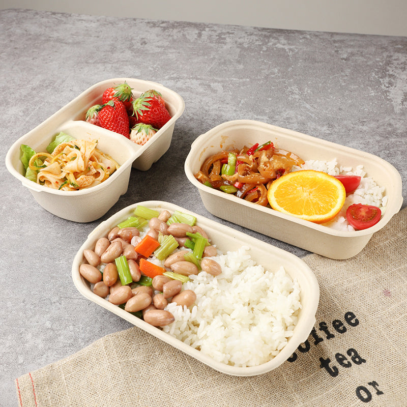 Disposable Pulp Rectangle Food Containers