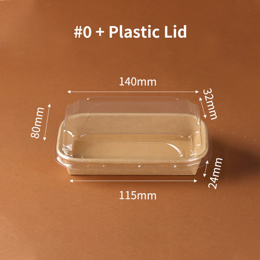 Disposable Kraft Paper Sushi Boxes Container with Clear Lids for Catering / Takeout