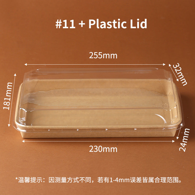 Disposable Kraft Paper Sushi Boxes Container with Clear Lids for Catering / Takeout