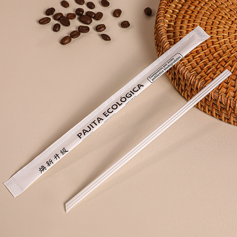 PLA Biodegradable Stirrer Triple-hole Straw