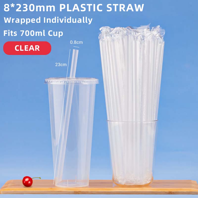Plastic Straws Angled Tip