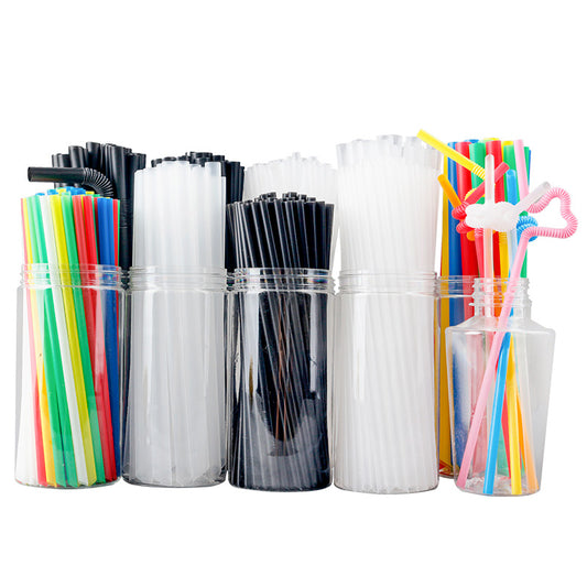 Plastic Straws Angled Tip