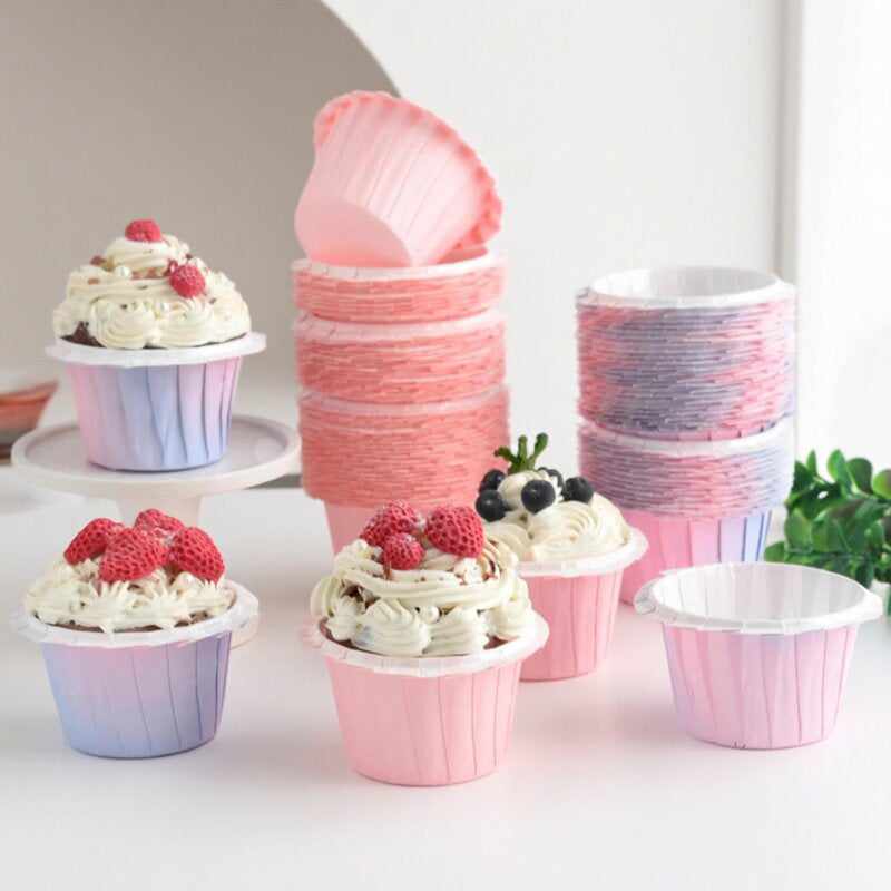 Custom Printed Rolled Rim Paper Baking Cups for Cupcakes & Muffins