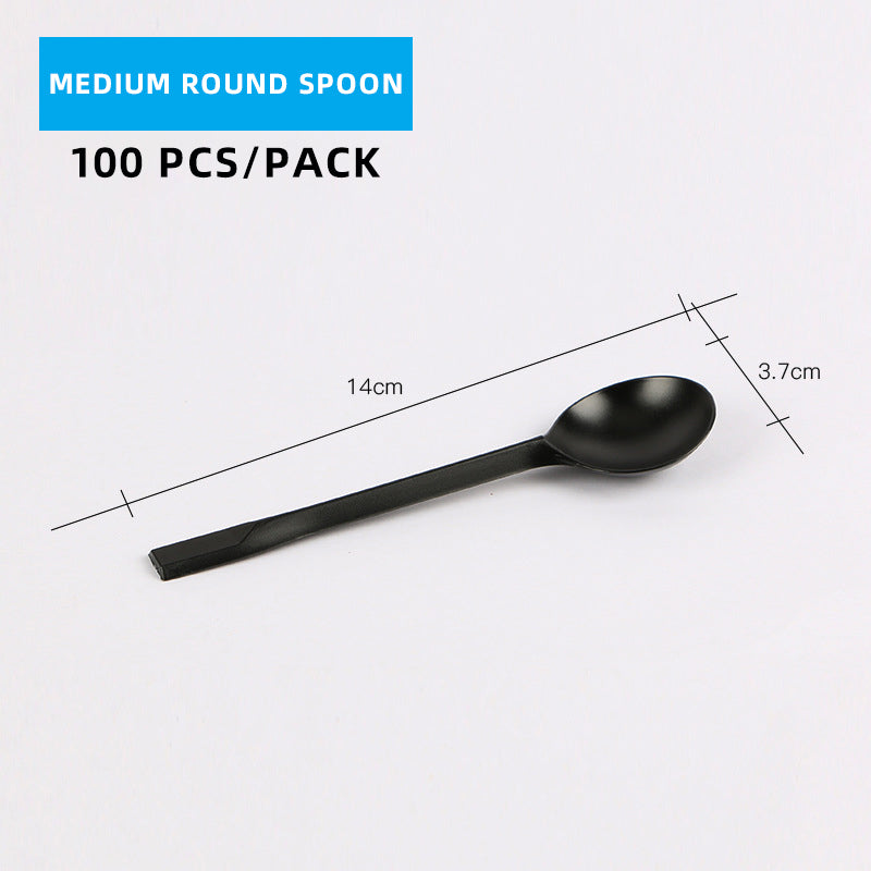 Black Plastic Cutlery Set