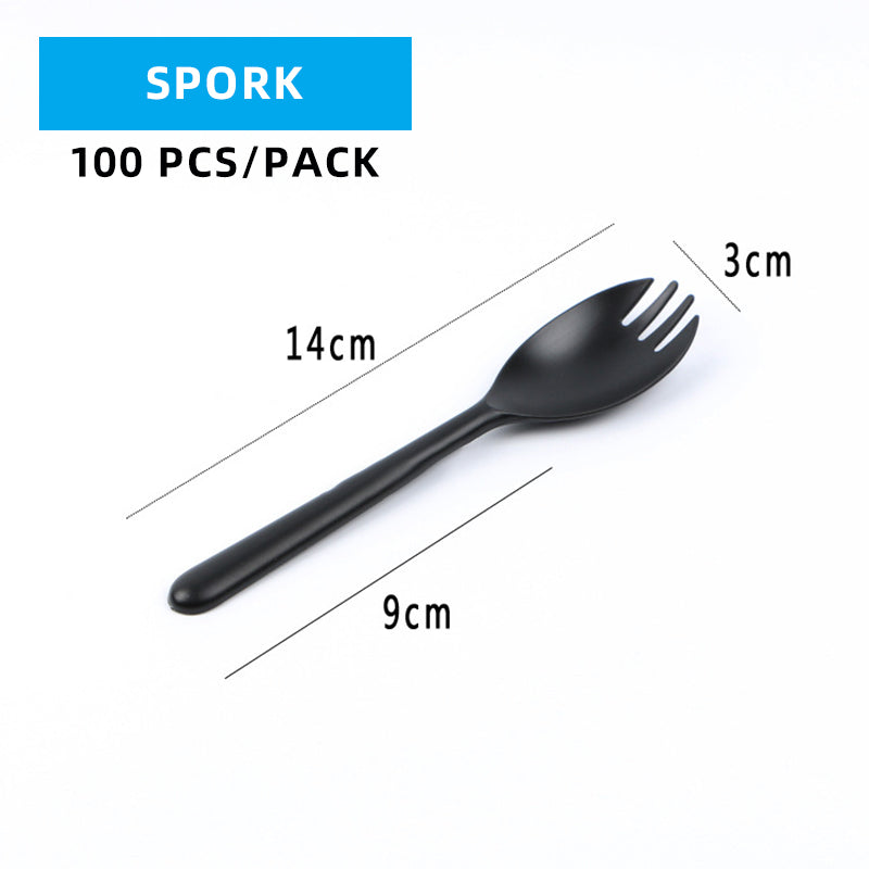 Black Plastic Cutlery Set