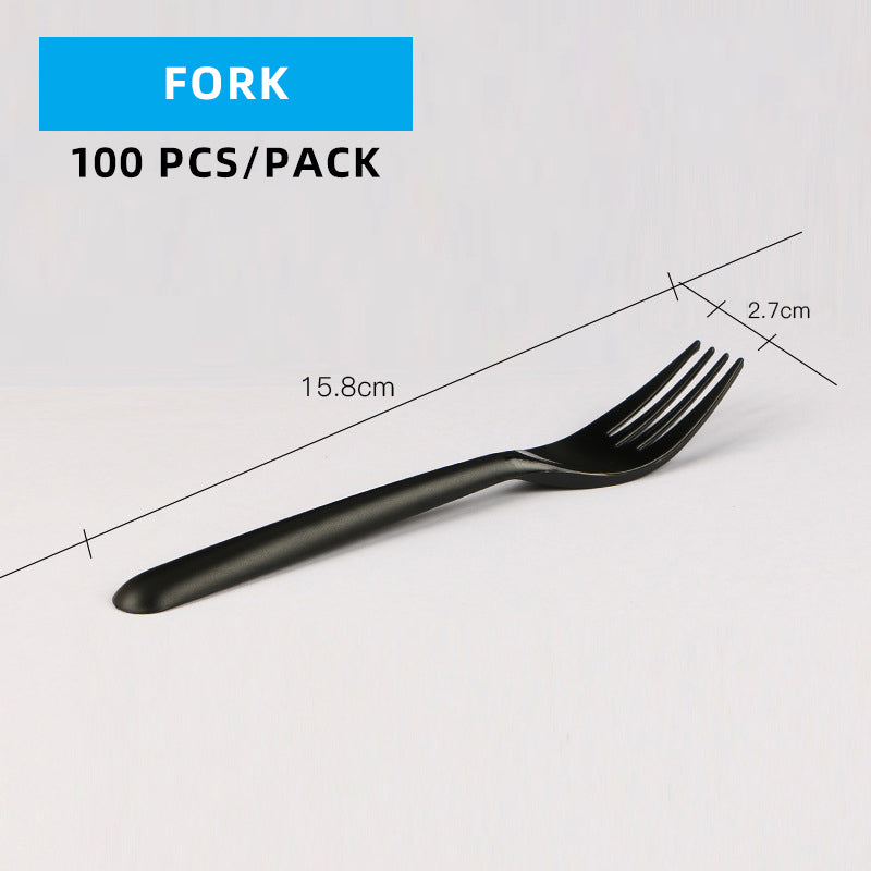 Black Plastic Cutlery Set