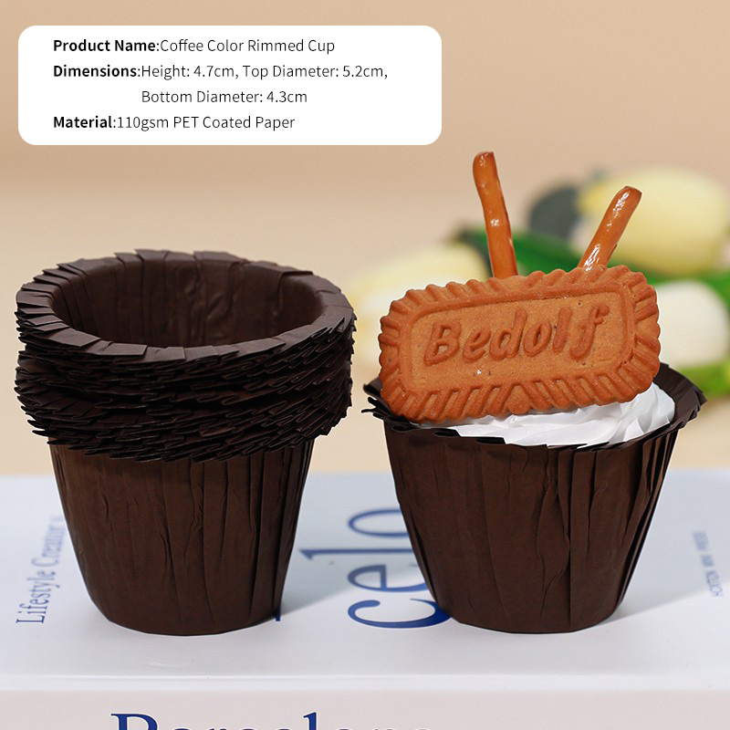 Custom Printed Rolled Rim Paper Baking Cups for Cupcakes & Muffins
