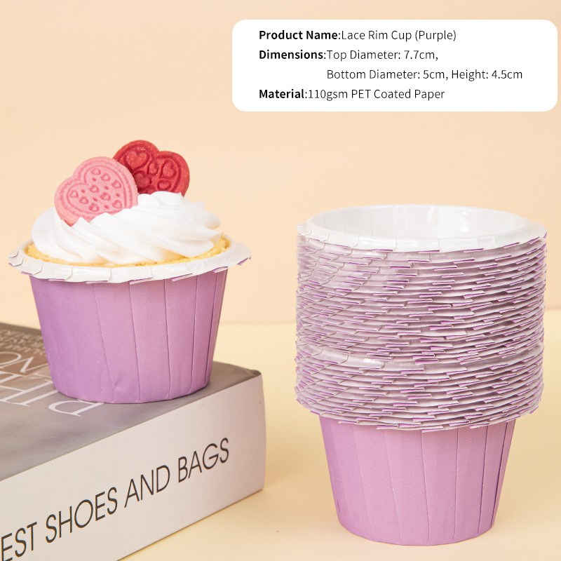 Custom Printed Rolled Rim Paper Baking Cups for Cupcakes & Muffins