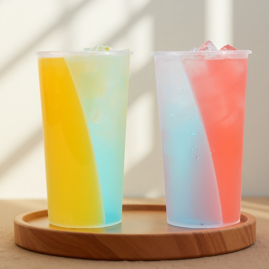 PP Injection Dubble-site Split Twins Lover Share Plastic Cup Bubble Tea Milktea Babo Cup