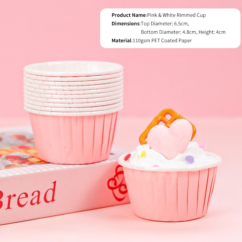 Custom Printed Rolled Rim Paper Baking Cups for Cupcakes & Muffins